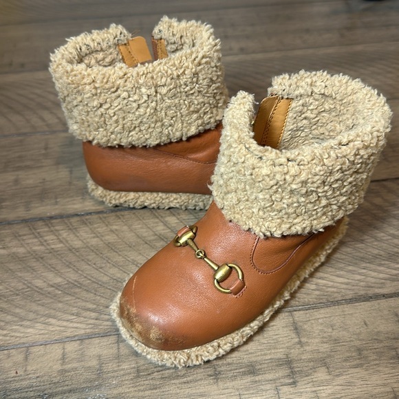 Gucci Leather and Shearling Boots - Picture 3 of 6